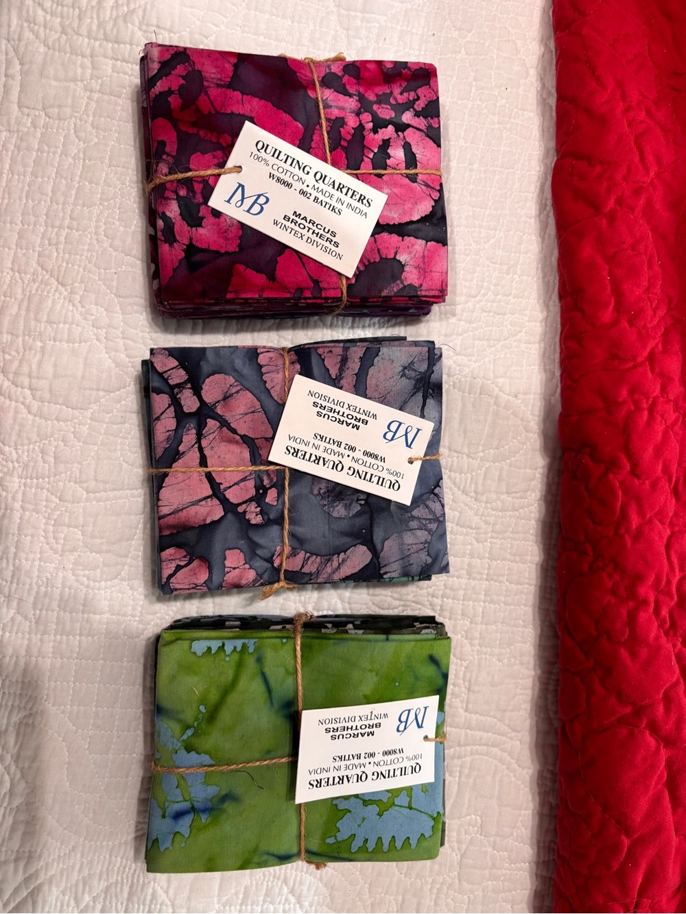 Batik Quilting Fat Quarters Pack - Pink, Purple, Green